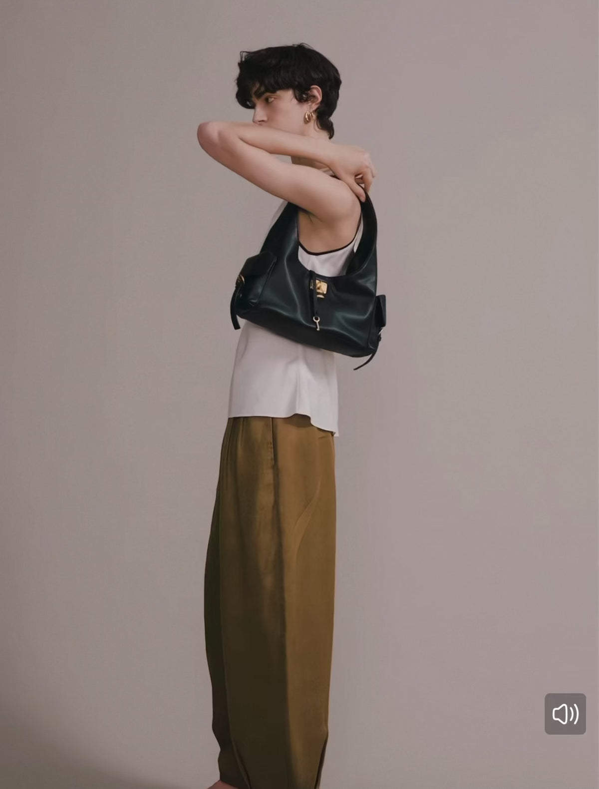 Odile Lock Detail Shoulder Bag